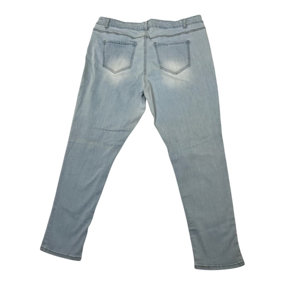 Wax Jean Womens Light Blue Stretch Denim Straight Leg Jeans Size 18 Made in USA - Picture 3 of 9